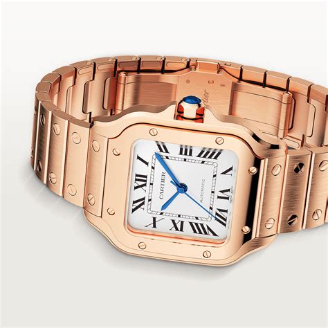 cartier santos rose gold bracelet|cartier santos price guide.